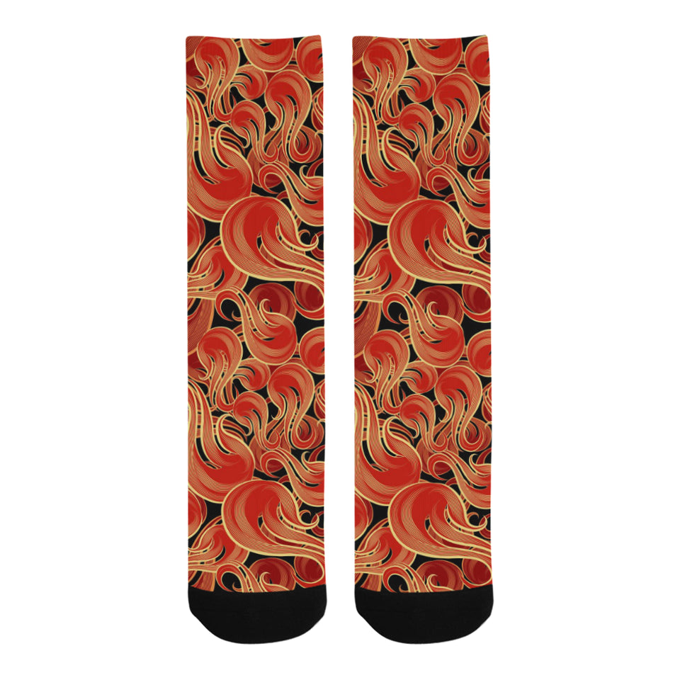 Fire flame pattern Crew Socks