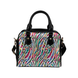 Colorful zebra skin pattern Shoulder Handbag
