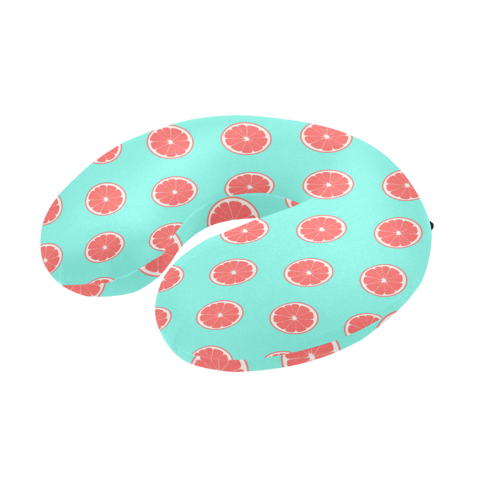 Grapefruit green background U-Shaped Travel Neck Pillow
