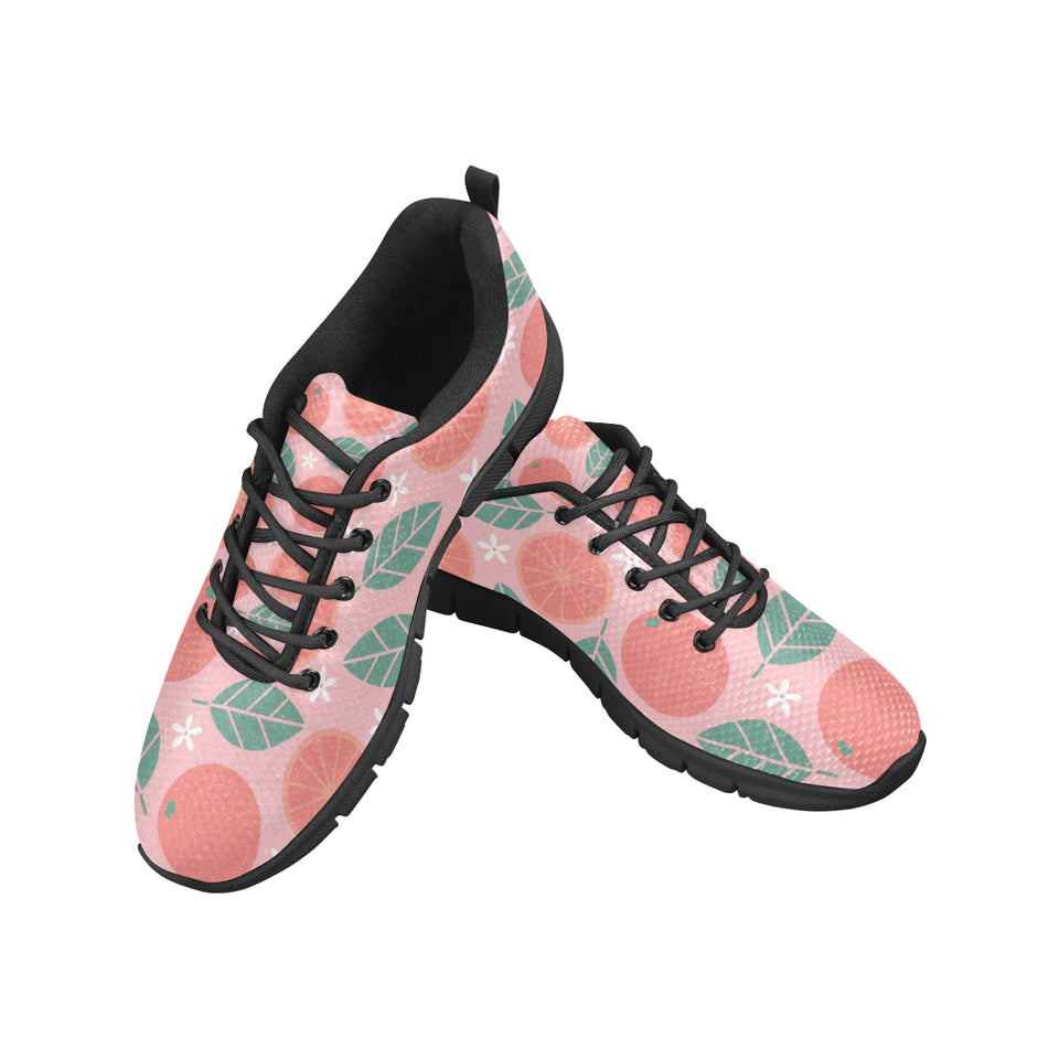 Grapefruit leaves flower pink background Men's Sneaker Shoes