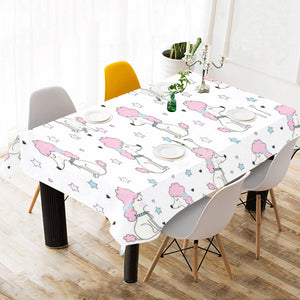 Cute poodle dog star pattern Tablecloth