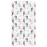 cute mermaid dolphin fish starfish pattern Bath Towel