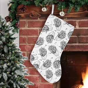 Hand drawn french fries pattern Christmas Stocking