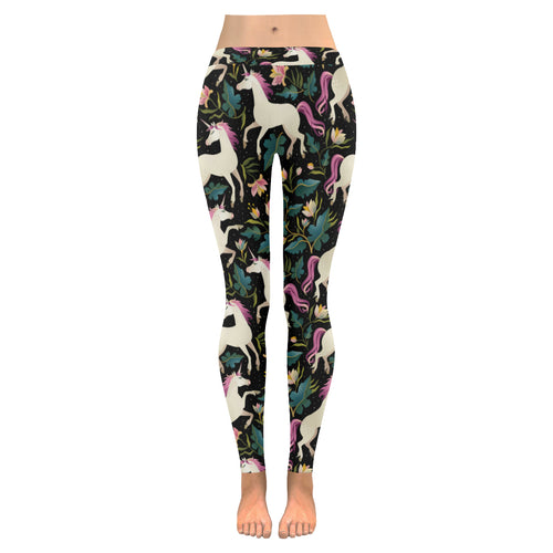 Unicorns forest background Women's Legging Fulfilled In US