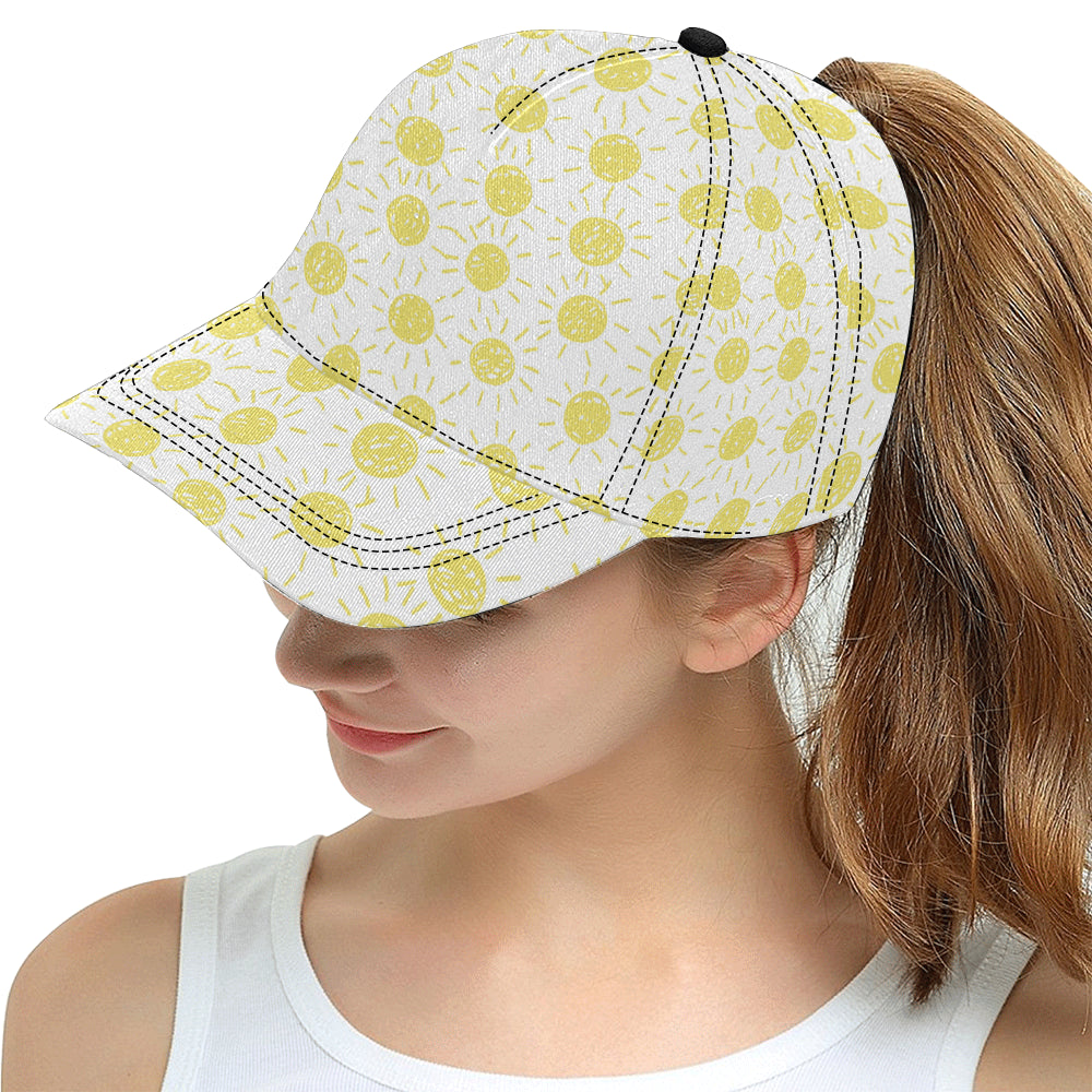 hand drawn sun pattern All Over Print Snapback Cap