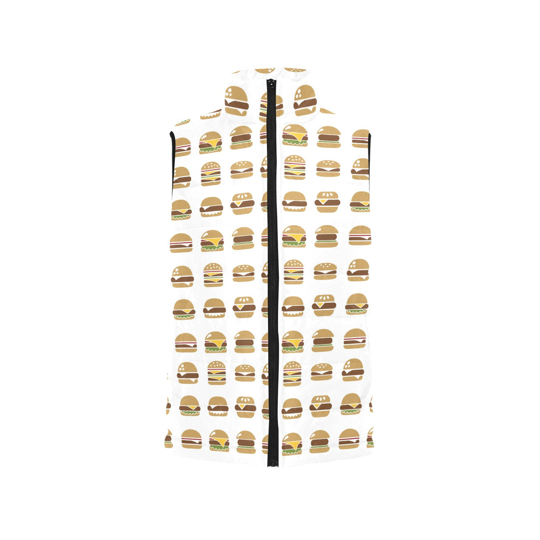 Hamburger Pattern Print Design 02 Men's Padded Vest