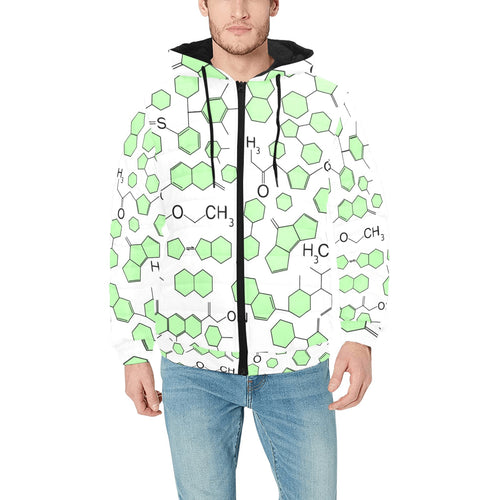 Chemistry Periodic Table Pattern Print Design 03 Men's Padded Hooded Jacket