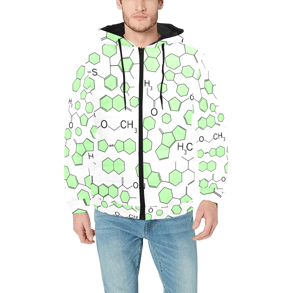 Chemistry Periodic Table Pattern Print Design 03 Men's Padded Hooded Jacket