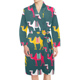 Camel pattern Men's Long Sleeve Belted Night Robe