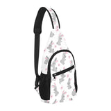 Watercolor cute rabbit pattern All Over Print Chest Bag