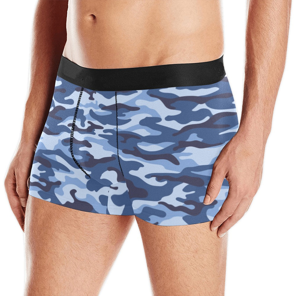 Blue camouflage pattern Men's All Over Print Boxer Briefs Men's Underwear