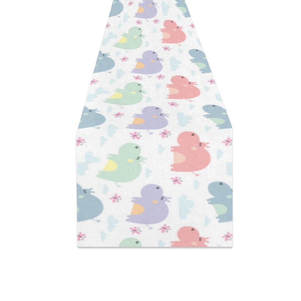 Hippopotamus Pattern Print Design 03 Table Runner