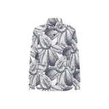 Guava tropical hand drawn pattern Women's Long Sleeve Polo Shirt