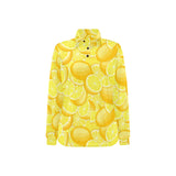lemon pattern Women's Long Sleeve Polo Shirt