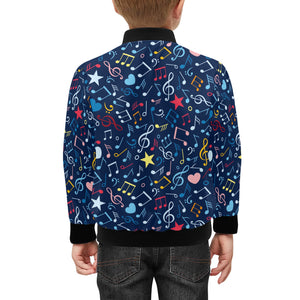 Music Notes Pattern Print Design 03 Kids' Boys' Girls' Bomber Jacket