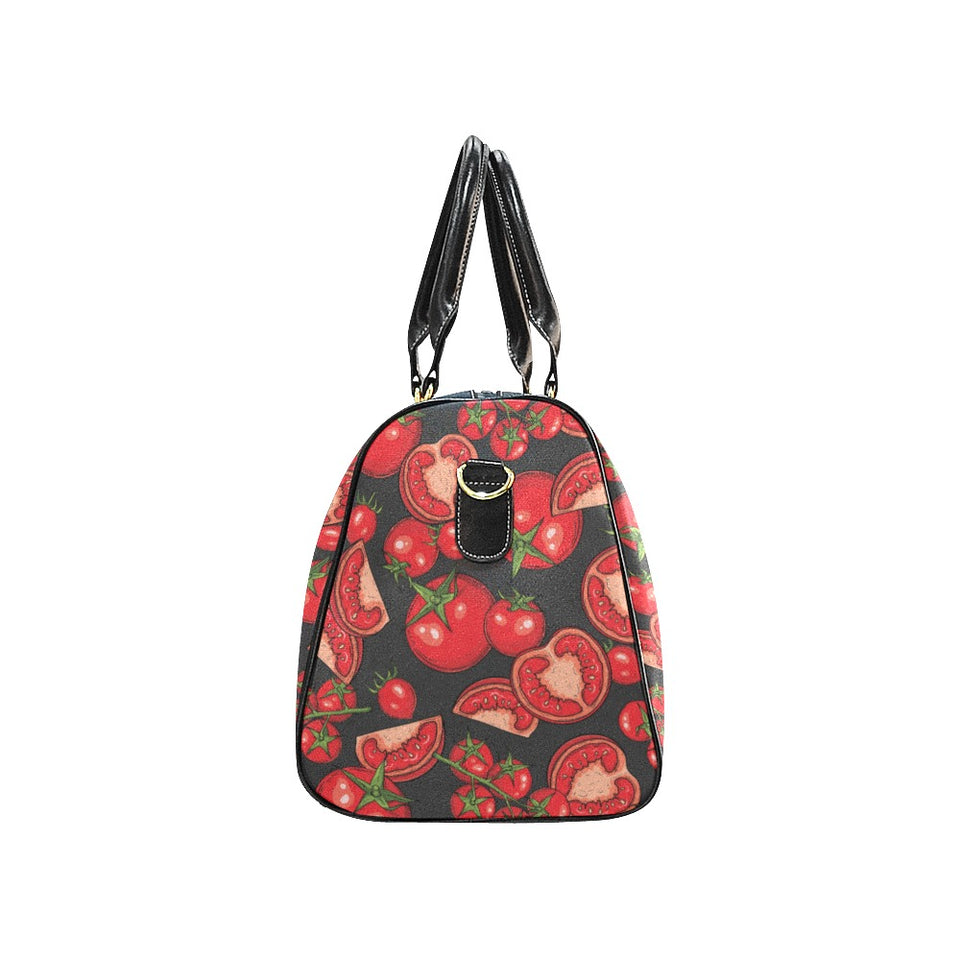 Tomato black background Travel Bag