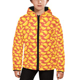 Potato Chips Pattern Print Design 05 Kids' Boys' Girls' Padded Hooded Jacket