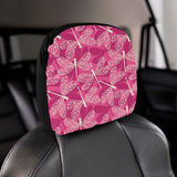 Beautiful dragonfly pink background Car Headrest Cover