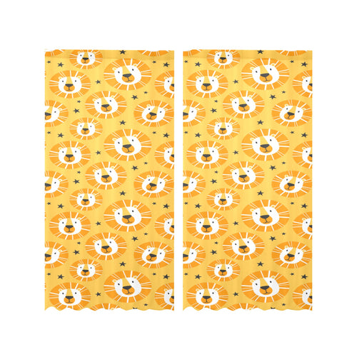 Lion Pattern Print Design 03 Gauze Curtain