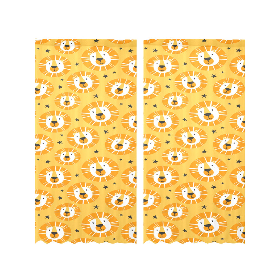 Lion Pattern Print Design 03 Gauze Curtain