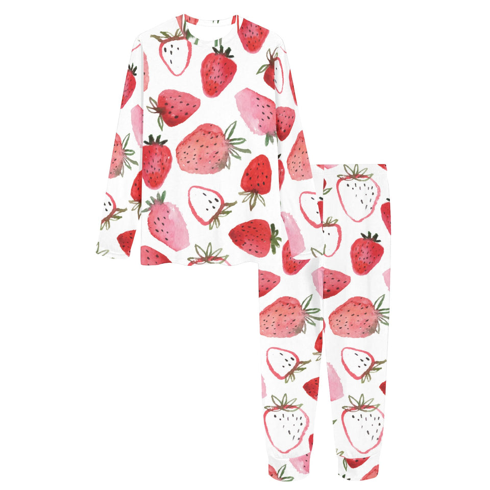 watercolor hand drawn beautiful strawberry pattern Women's All Over Print Pajama Set