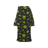 Alien Pattern Print Design 02 Blanket Robe with Sleeves