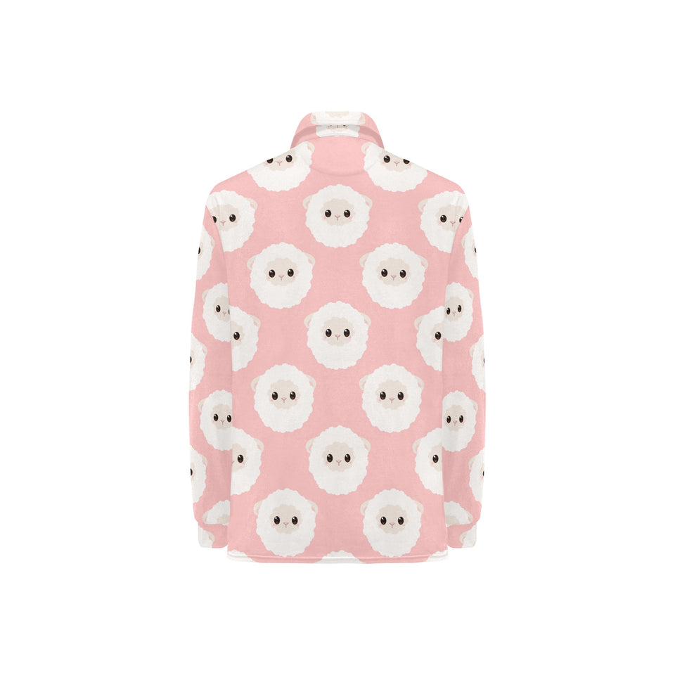 Cute sheep pattern Women's Long Sleeve Polo Shirt