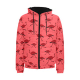 Ostrich Pattern Print Design 03 Men's Padded Hooded Jacket