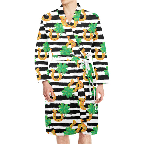 Horseshoes Pattern Print Design 01 Men's Long Sleeve Belted Night Robe