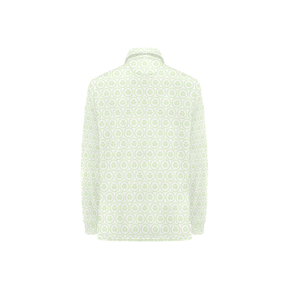 Cucumber pattern background Women's Long Sleeve Polo Shirt