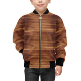 Wood Printed Pattern Print Design 04 Kids' Boys' Girls' Bomber Jacket