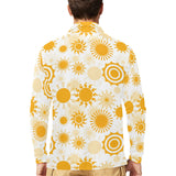 Sun design pattern Men's Long Sleeve Polo Shirt