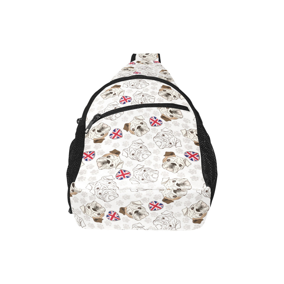 English Bulldog Pattern Print Design 01 All Over Print Chest Bag