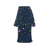 space pattern with planets, comets, constellations Blanket Robe with Sleeves