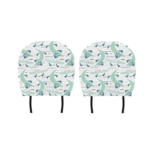 Crocodile diver pattern Car Headrest Cover
