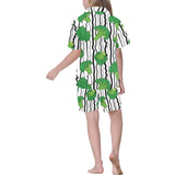 Cool Broccoli pattern Kids' Boys' Girls' V-Neck Short Pajama Set