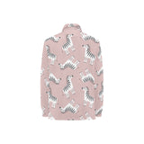 Cute zebra pattern Women's Long Sleeve Polo Shirt