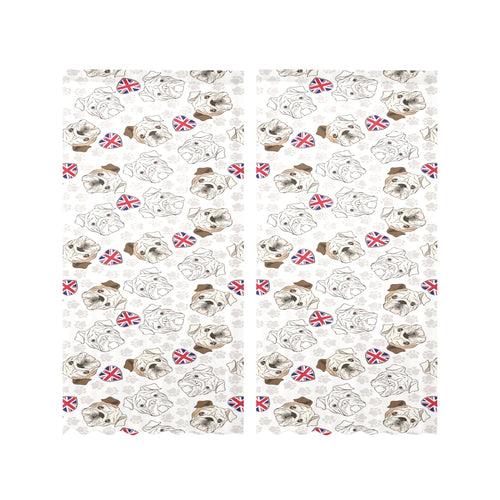 English Bulldog Pattern Print Design 01 Gauze Curtain