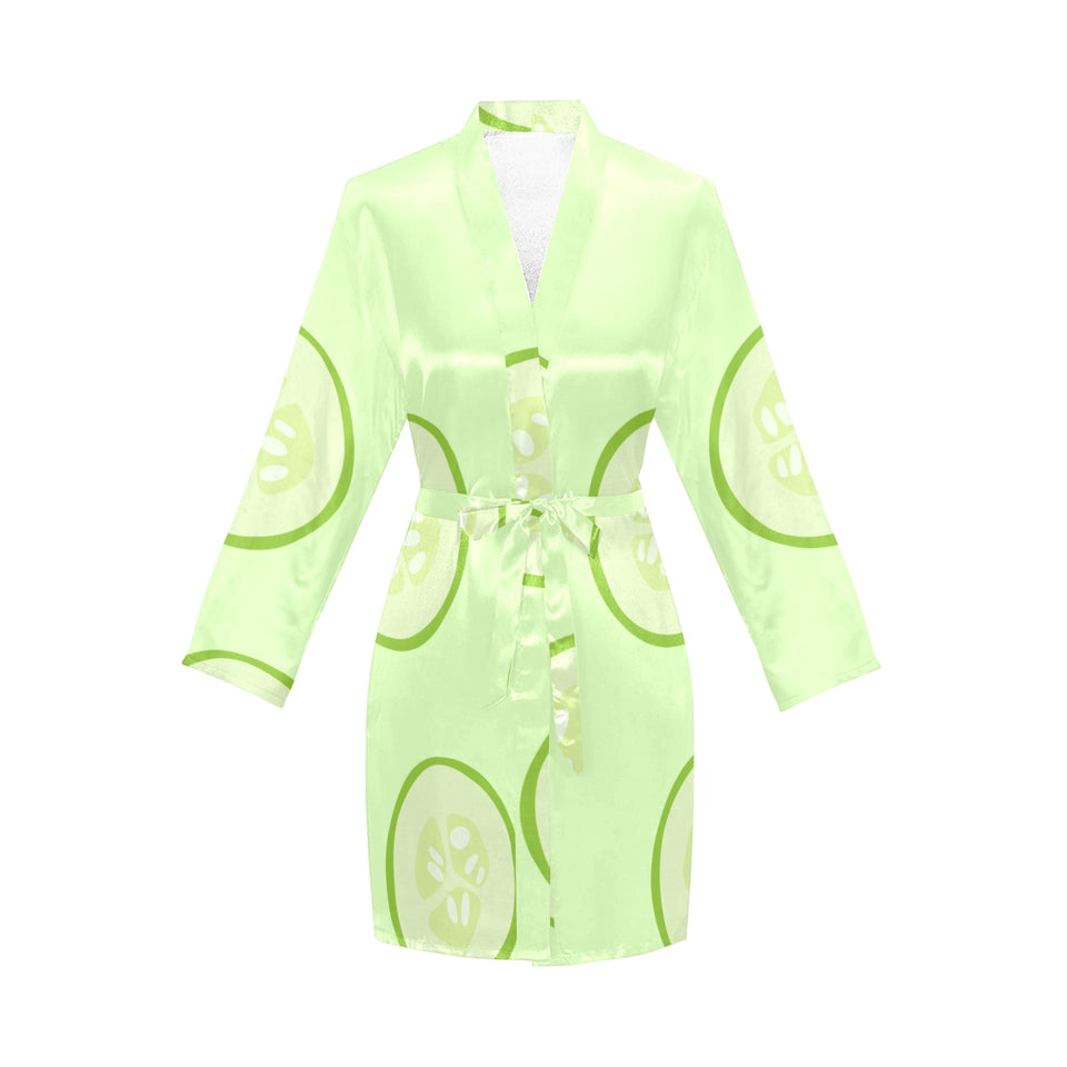Cucumber pattern Women's Long Sleeve Belted Night Robe