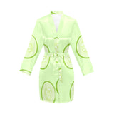 Cucumber pattern Women's Long Sleeve Belted Night Robe