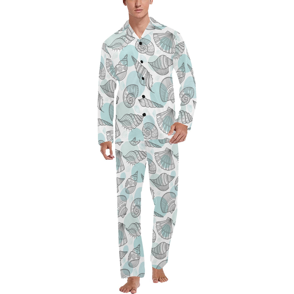 Shell polynesian tribal Men's Long Pajama Set