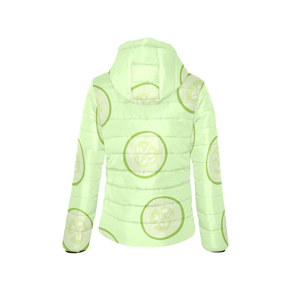 Cucumber pattern Women's Padded Hooded Jacket
