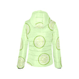 Cucumber pattern Women's Padded Hooded Jacket