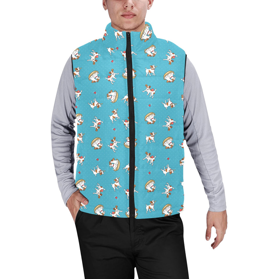 Jack Russel Pattern Print Design 03 Men's Padded Vest