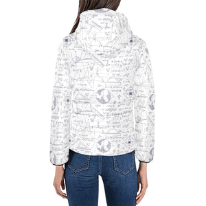 Math Pattern Print Design 03 Women's Padded Hooded Jacket