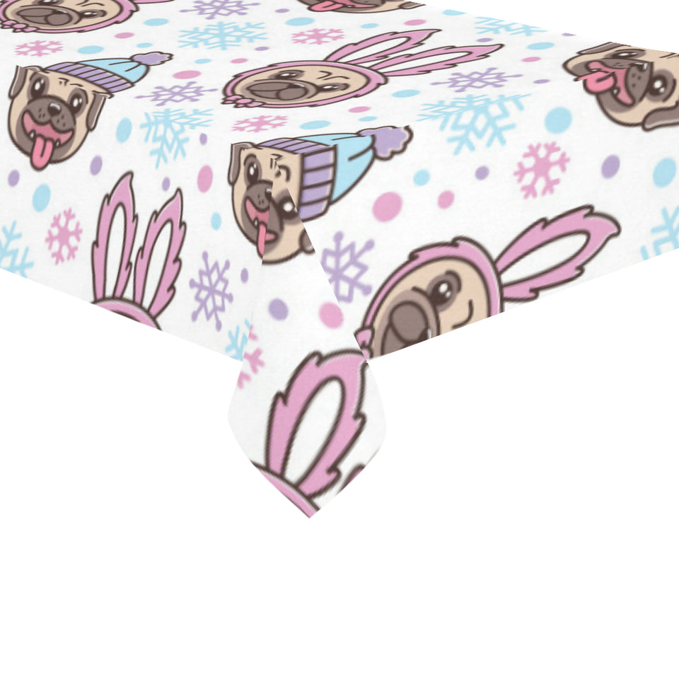 Cute pug hat rabbit costume pattern Tablecloth