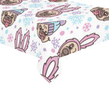 Cute pug hat rabbit costume pattern Tablecloth