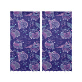 Cute owls pattern boho style ornament Gauze Curtain