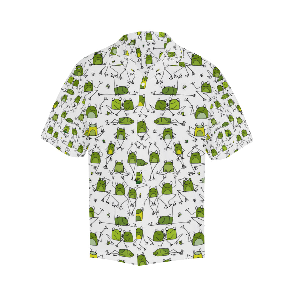 Sketch funny frog pattern Men's All Over Print Hawaiian Shirt
