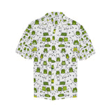Sketch funny frog pattern Men's All Over Print Hawaiian Shirt